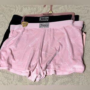 Juicy Couture NWT sleep shorts 2 pack-size Xlarge pink and black velour